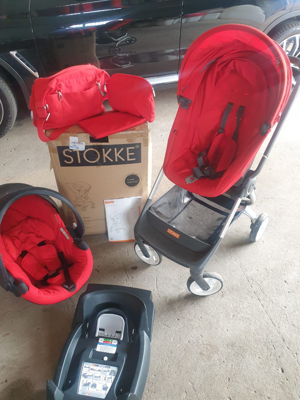stokke scoot bag Stokke Scoot pram with car seat and isofix base including baby bag (RE – PR3LOVED