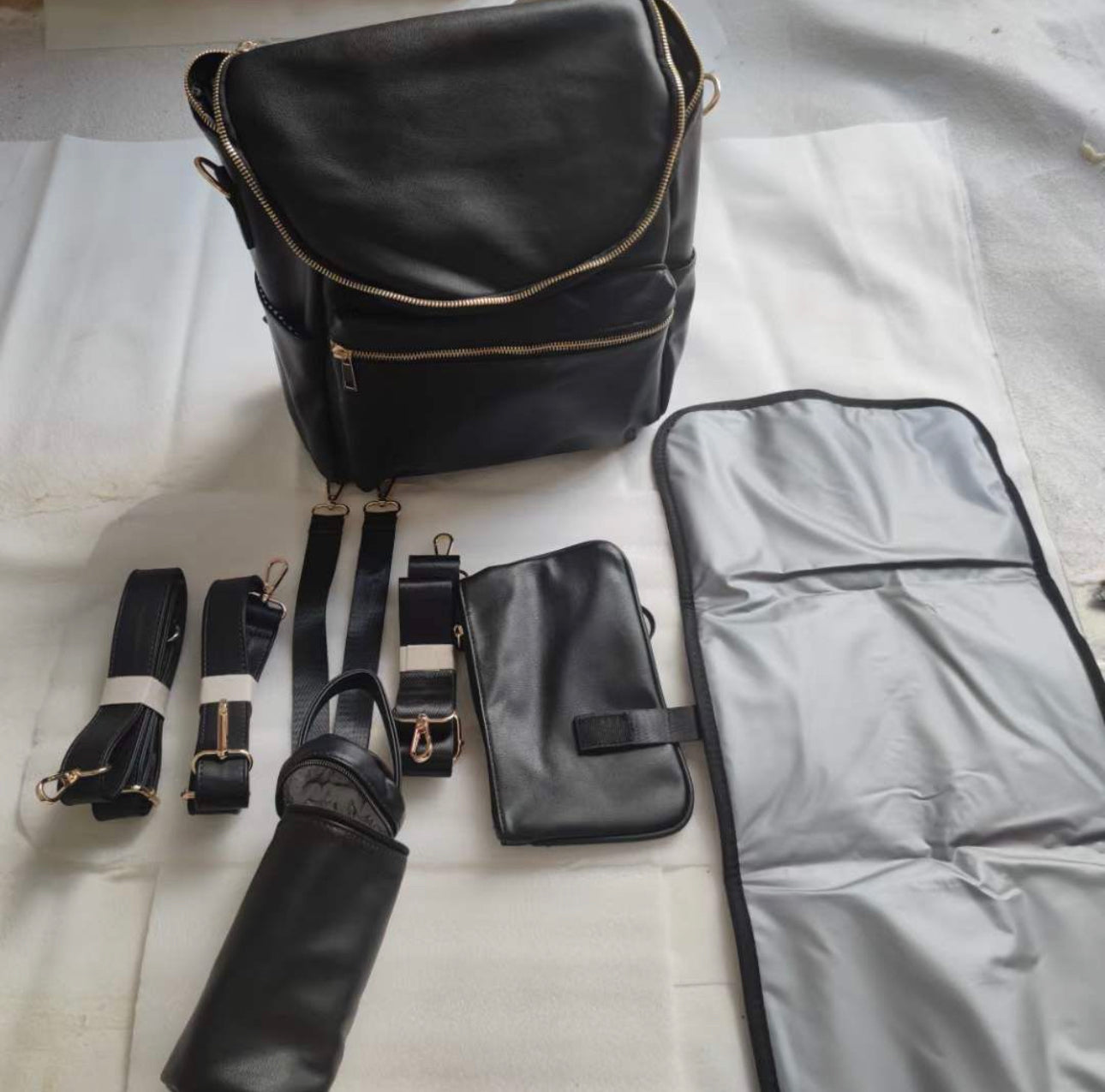PU Leather diaper bag 4pc
