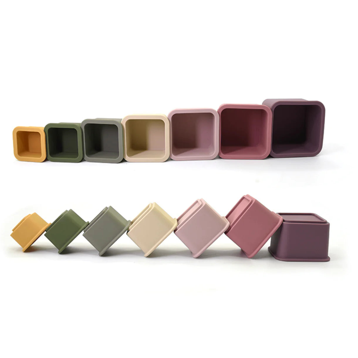 Catchy Silicone 7 piece stacking cube set