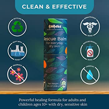 EmBeba Natural Rescue Balm Targeted Relief For Dry, Irritated Skin