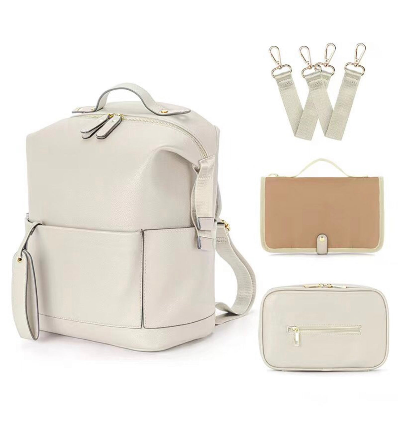 PU Leather diaper bag 4pc