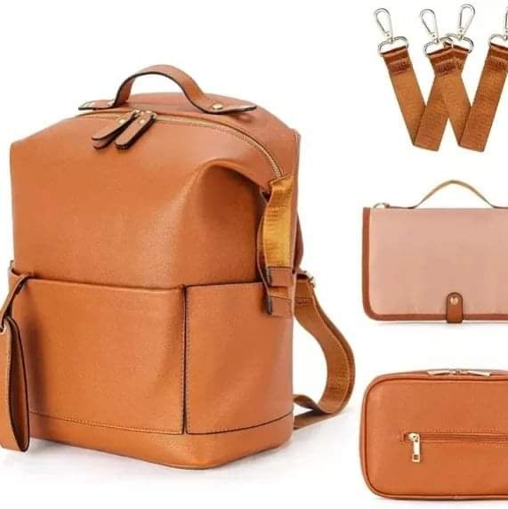 PU Leather diaper bag 4pc