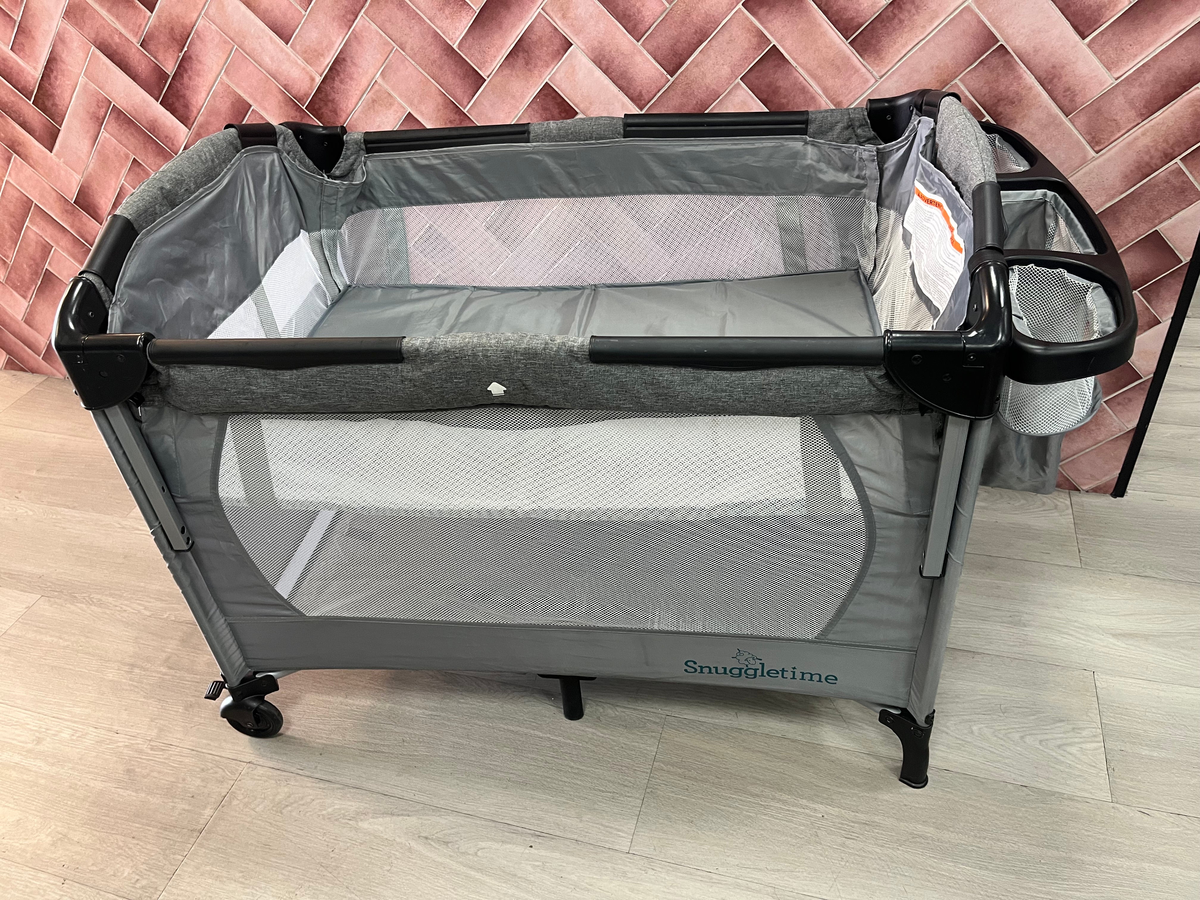 Snuggletime Deluxe Co-Sleeper Baby Camp Cot Grey – PR3LOVED