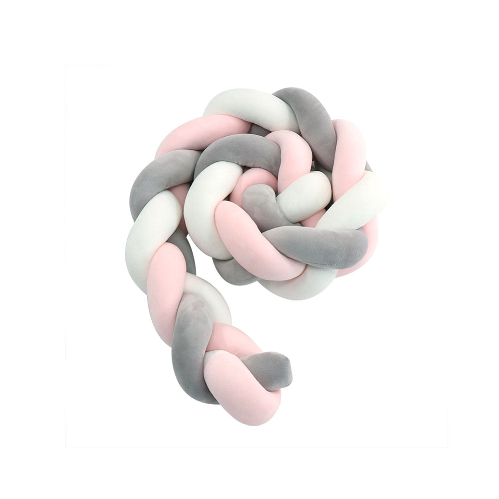 Knotted pink, grey and white bumper