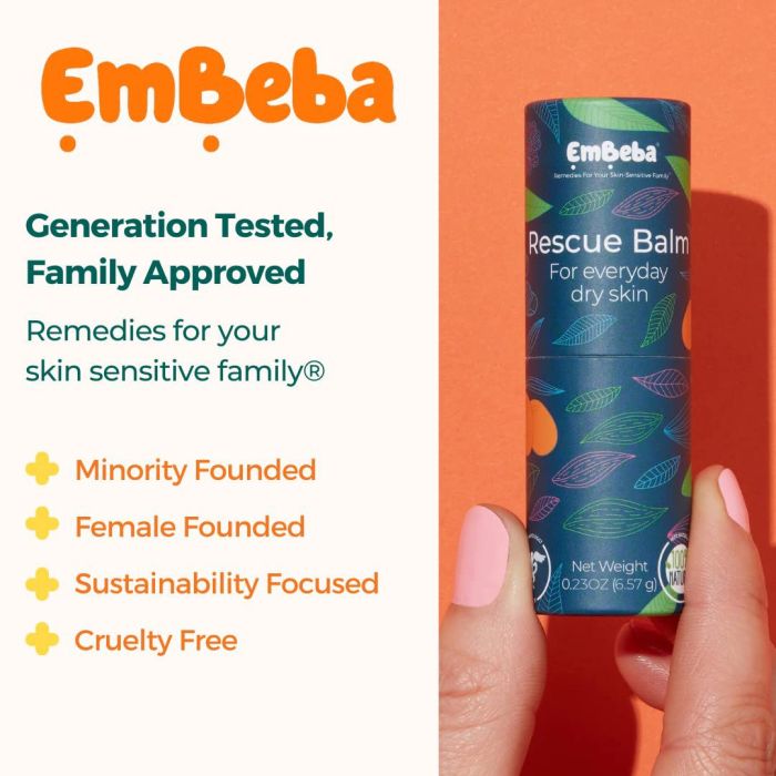 EmBeba Natural Rescue Balm Targeted Relief For Dry, Irritated Skin