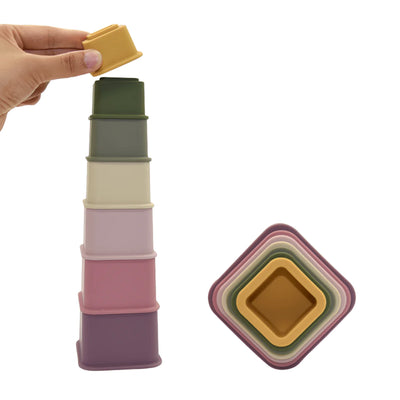 Catchy Silicone 7 piece stacking cube set
