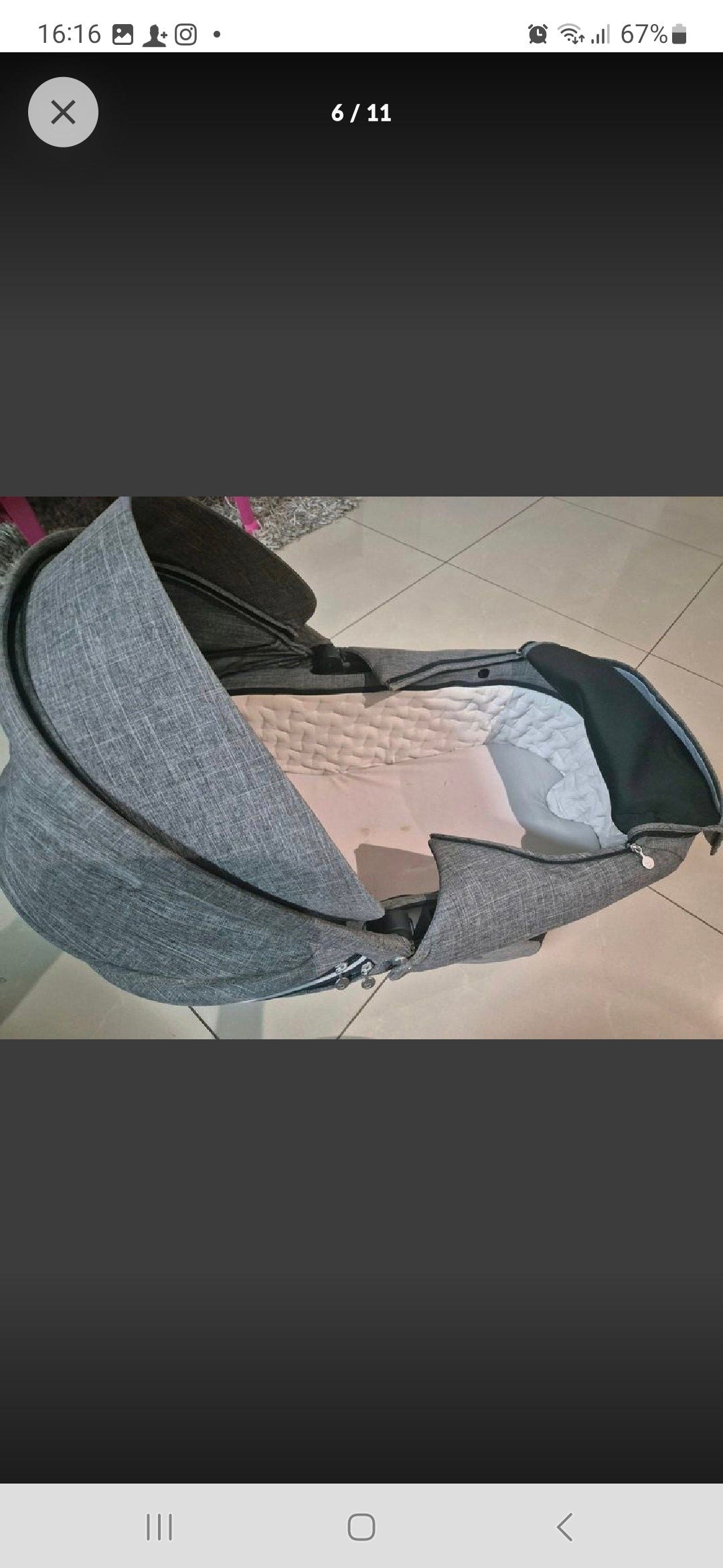 Stokke Xplory V6 Carry cot. Black Melange*