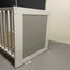 White and Silver Cot with 2 slip bars