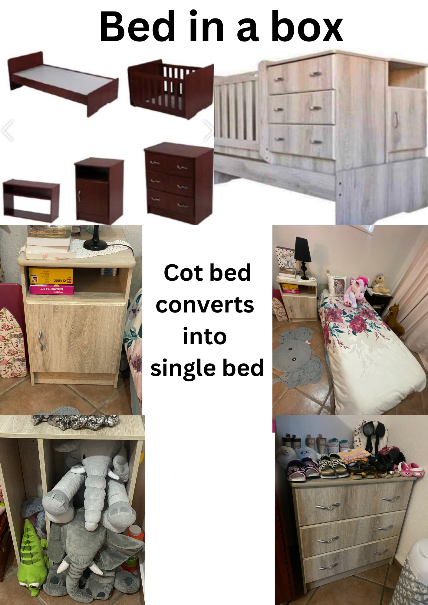 Cot converts to deals single bed