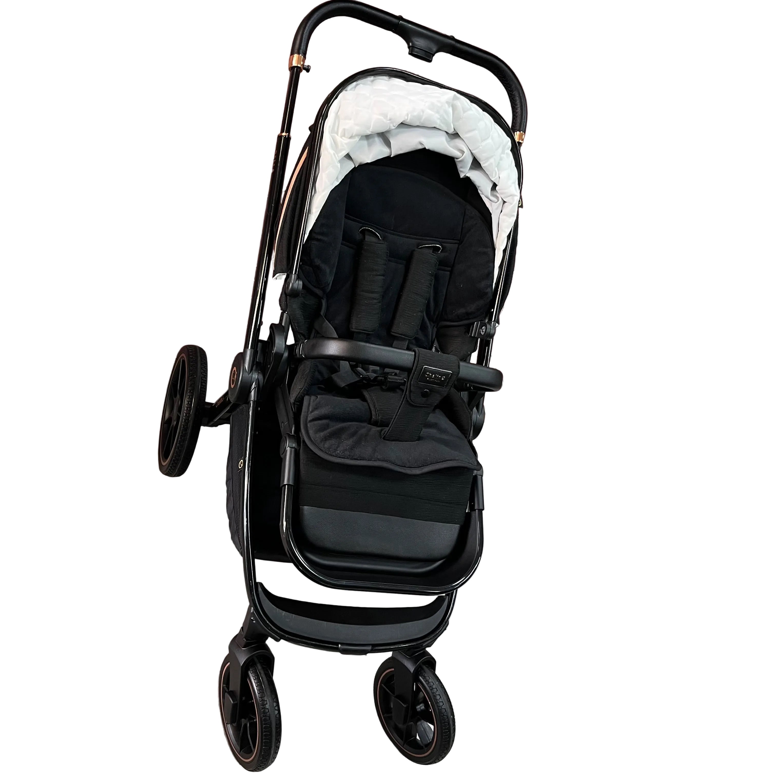 Chelino Bella Stroller Shiny Black/rose – PR3LOVED