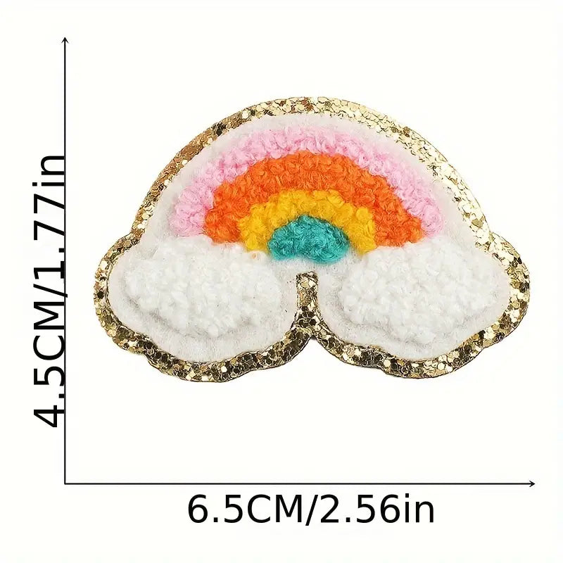 Rainbow Chenille Embroidered Iron On Patches