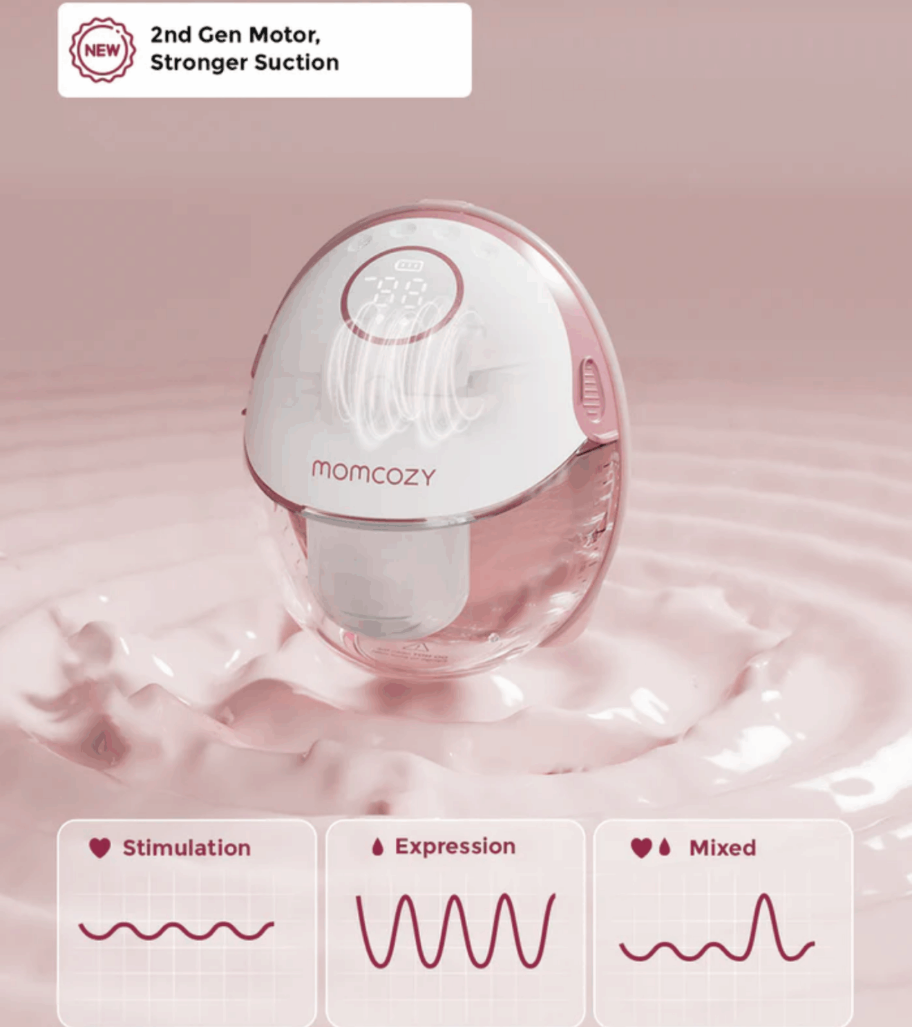 Momcozy Wearable Hands Free Breast Pump Mobile Style M6| Grey Single SEALED