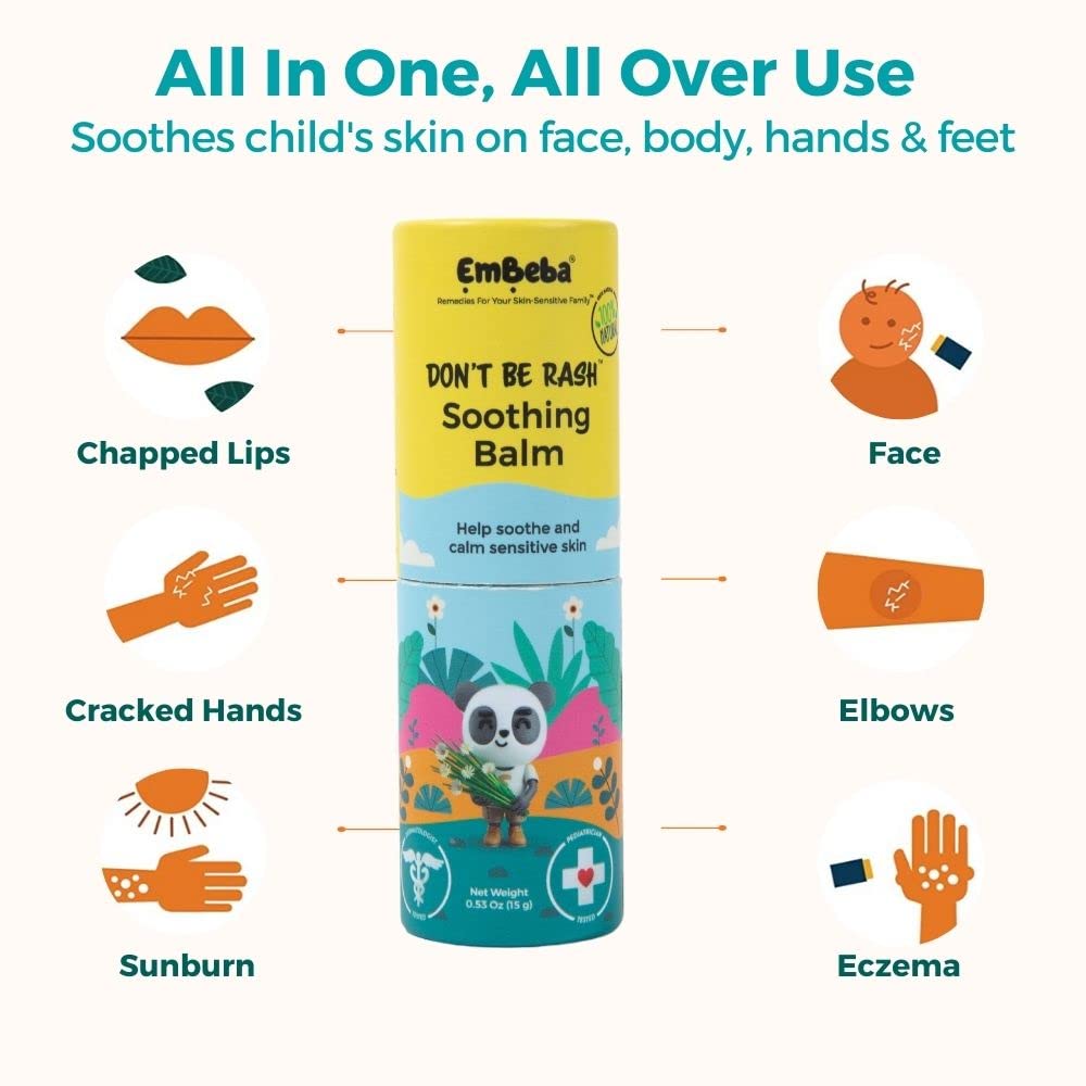 EmBeba Soothing Skin Balm, Cream & Rash Relief for Baby and Kids