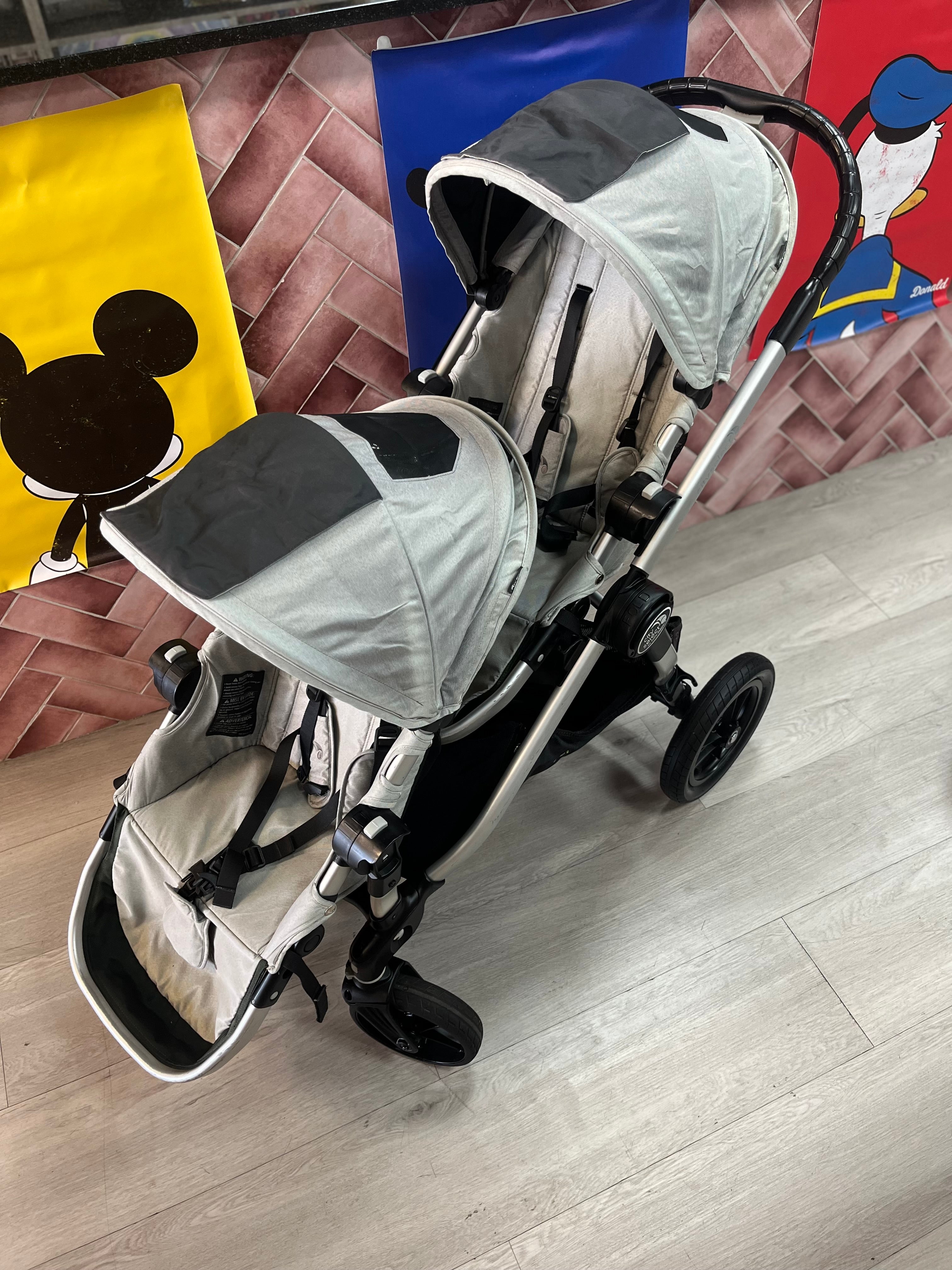 city stroller double pram City Select by Baby Jogger Twin Pram + Bassinet – PR3LOVED