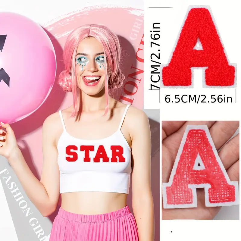 7cm BLUE Towel Embroidery Letter Patch A-Z Iron On