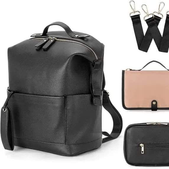 PU Leather diaper bag 4pc