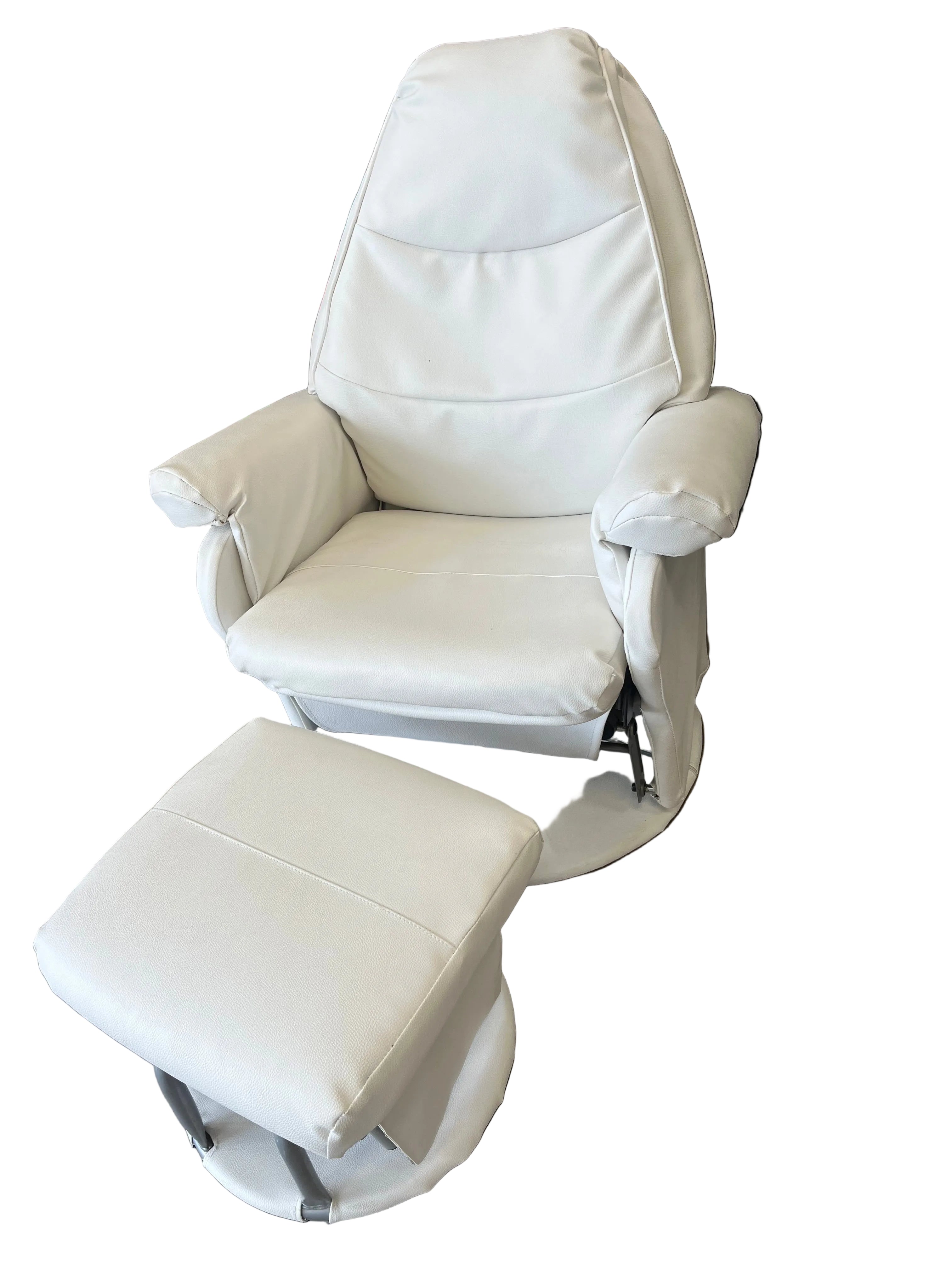 Babyhood Vogue Feeding Glider Char & Ottoman - White