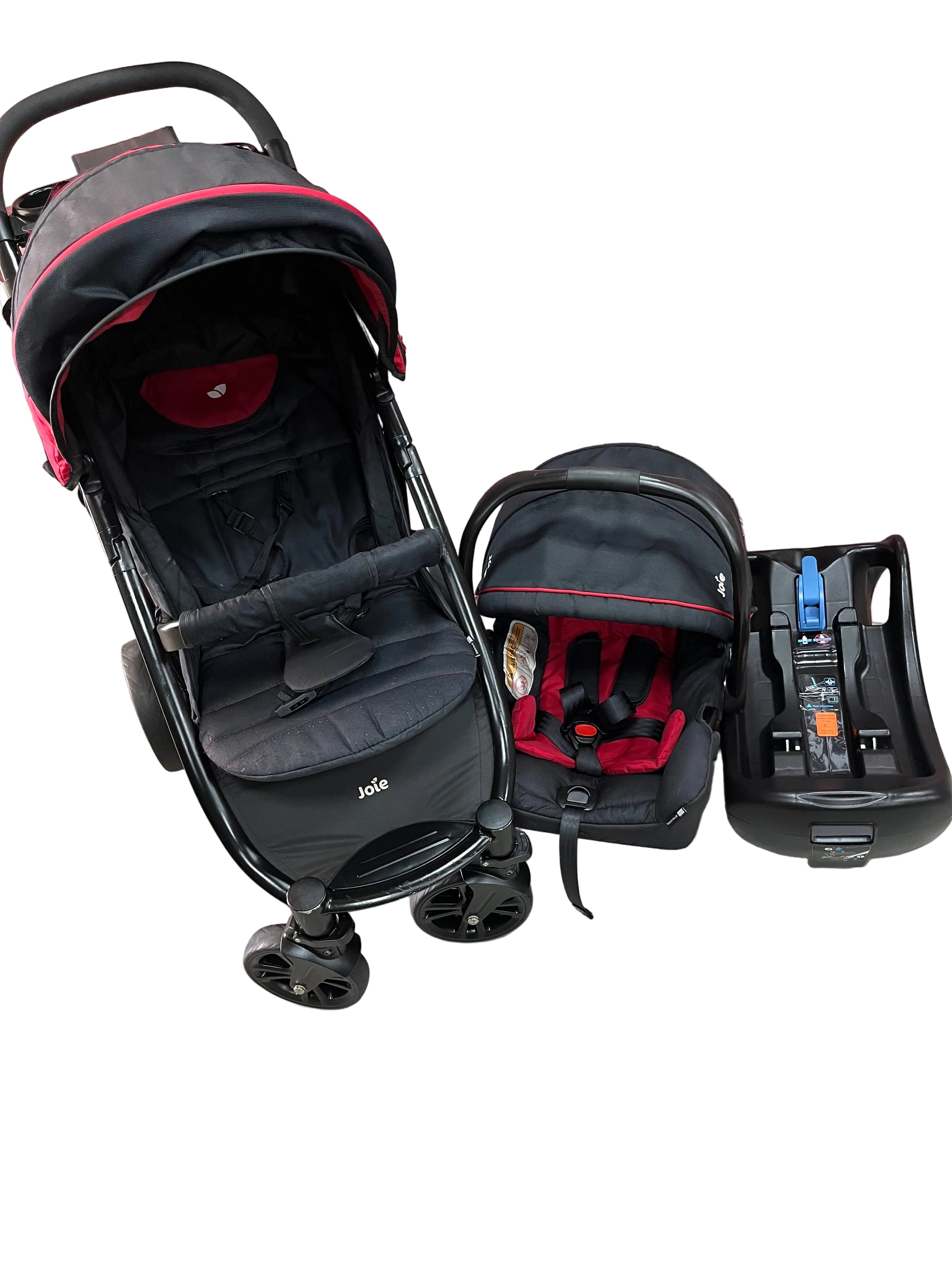 Joie Litetrax 4 Travel System - Black/Red
