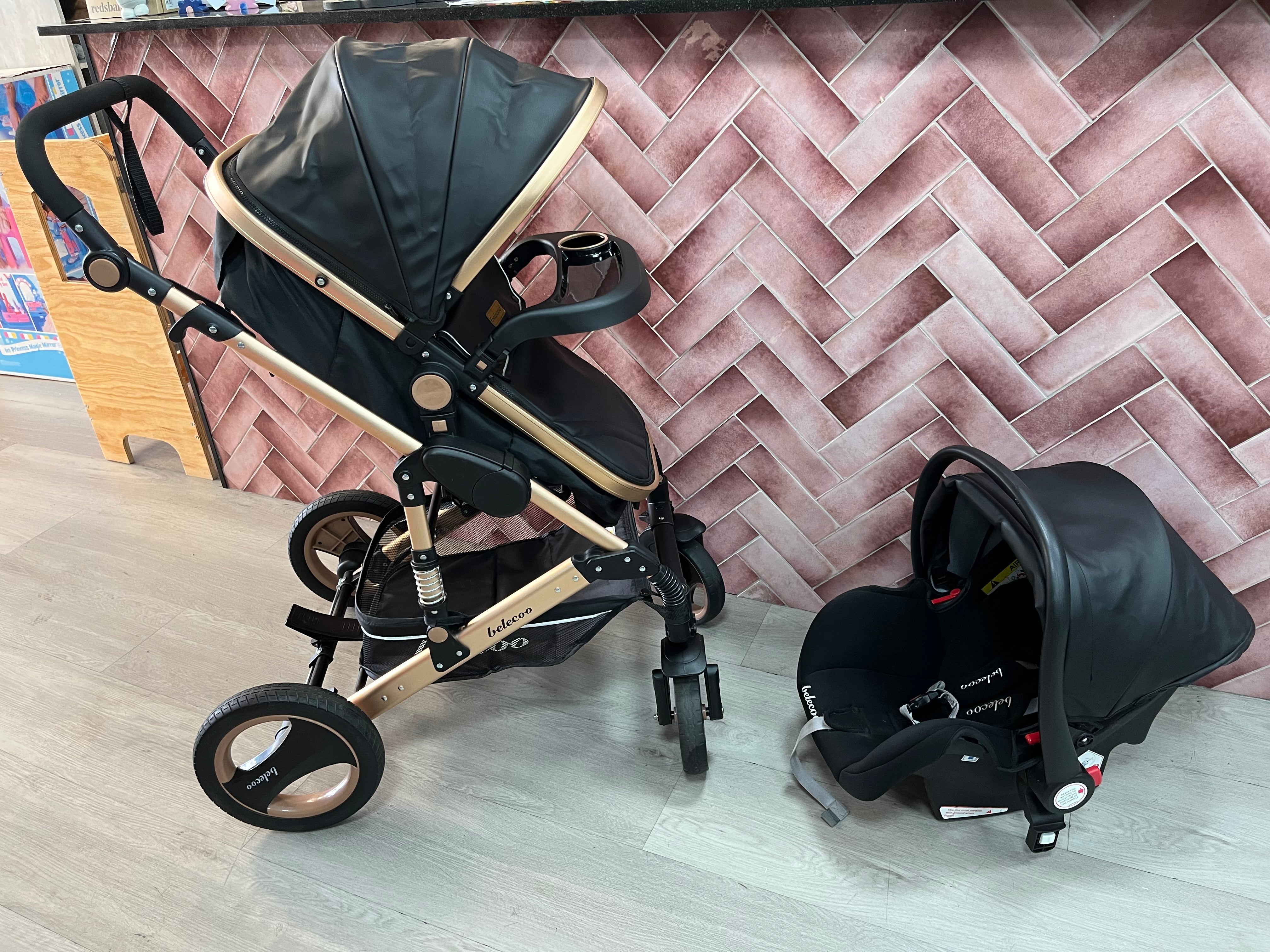 Belecoo Q3 PU Leather 3-in-1 Travel System