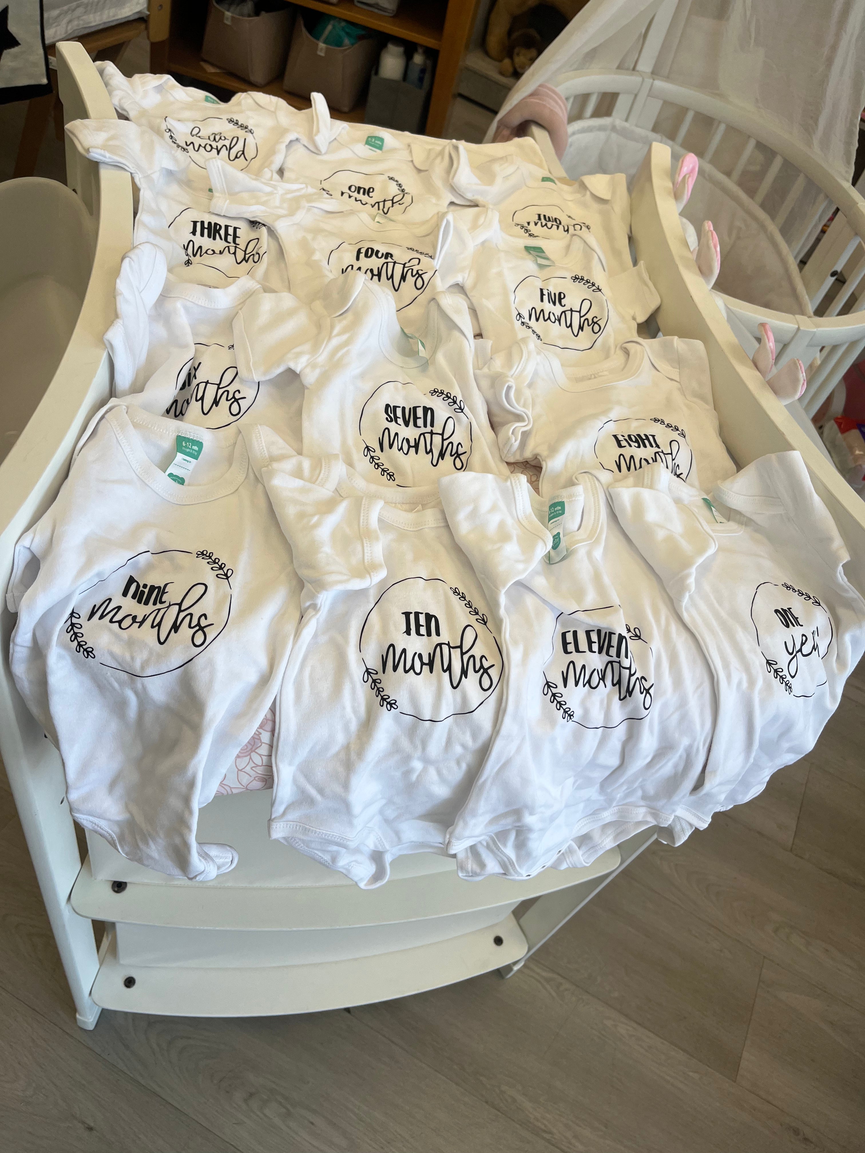 Ackerman's Milestone Monthly Babygrow*