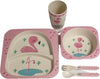 Bamboo Fiber Kids Dinner Set - Flamingos