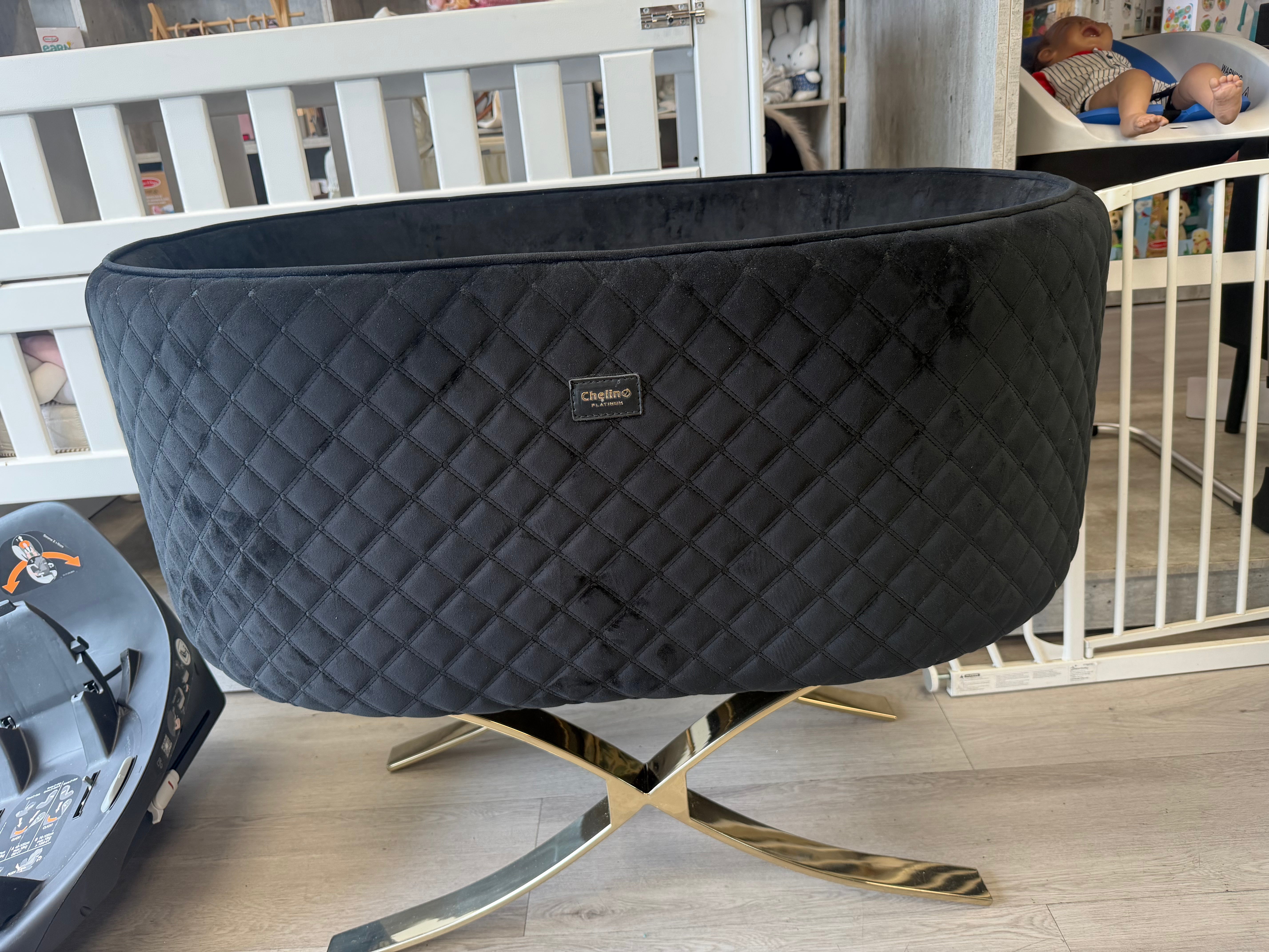 Chelino Khloe Cot Black & Rosegold Crib