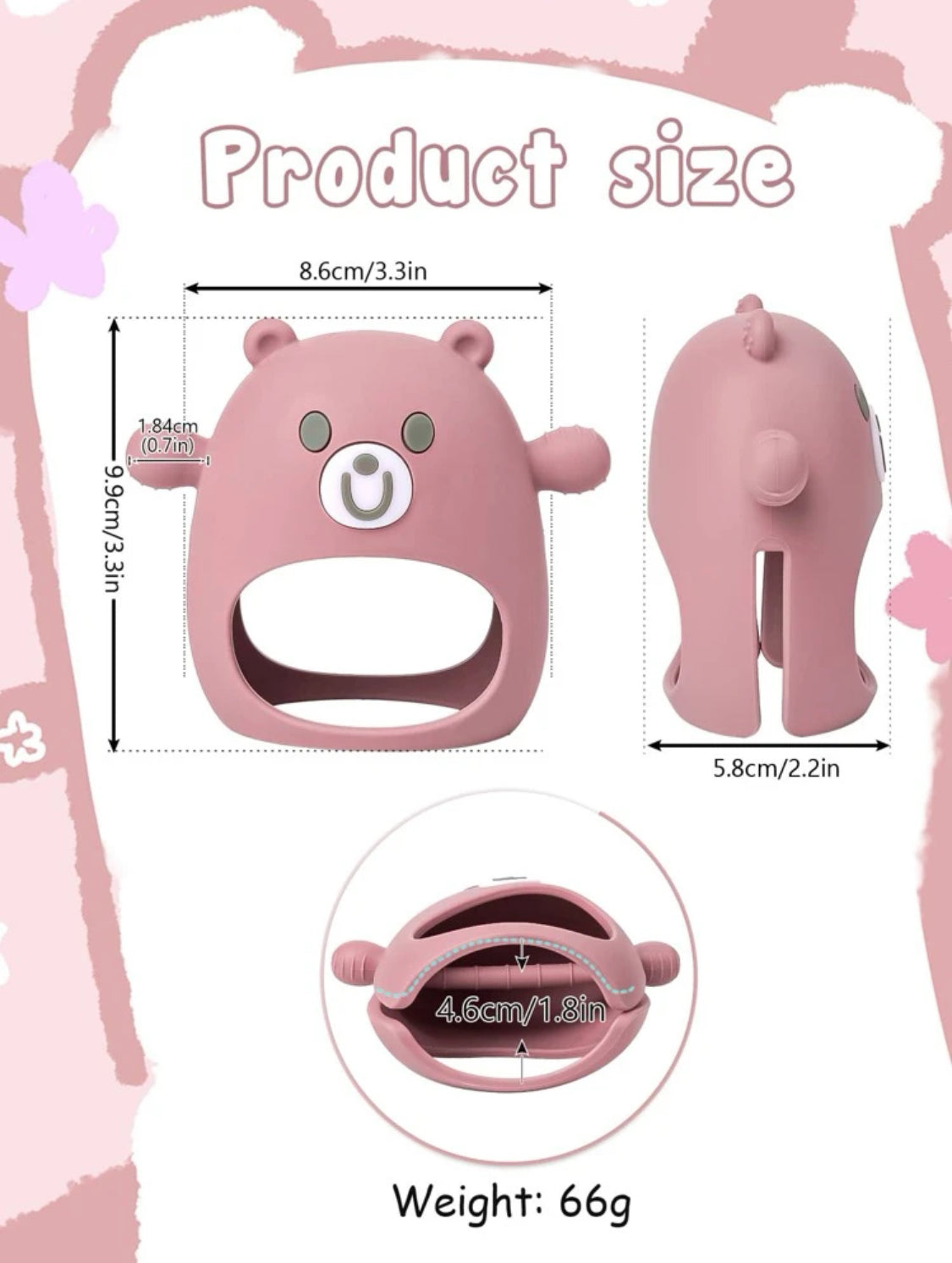 Cartoon Bear Design Silicone Teethers
