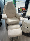 Babyhood Glider Rocking Chair & Ottoman - White blouche