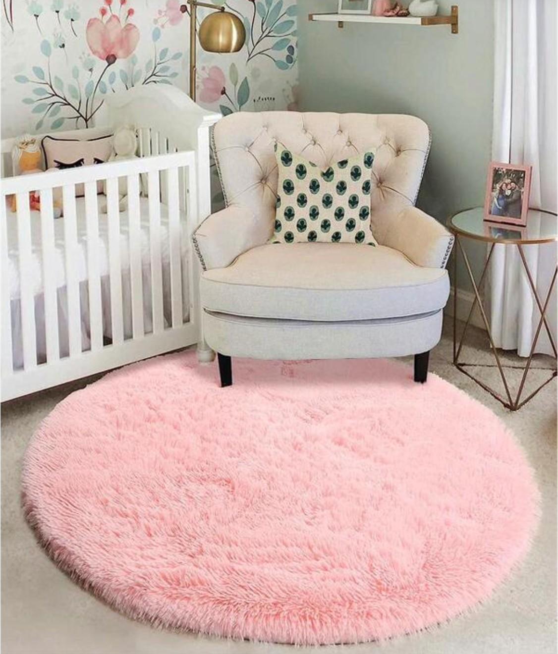 Fuzzy Crochet Rug Solid Fuzzy Round Rug – PR3LOVED