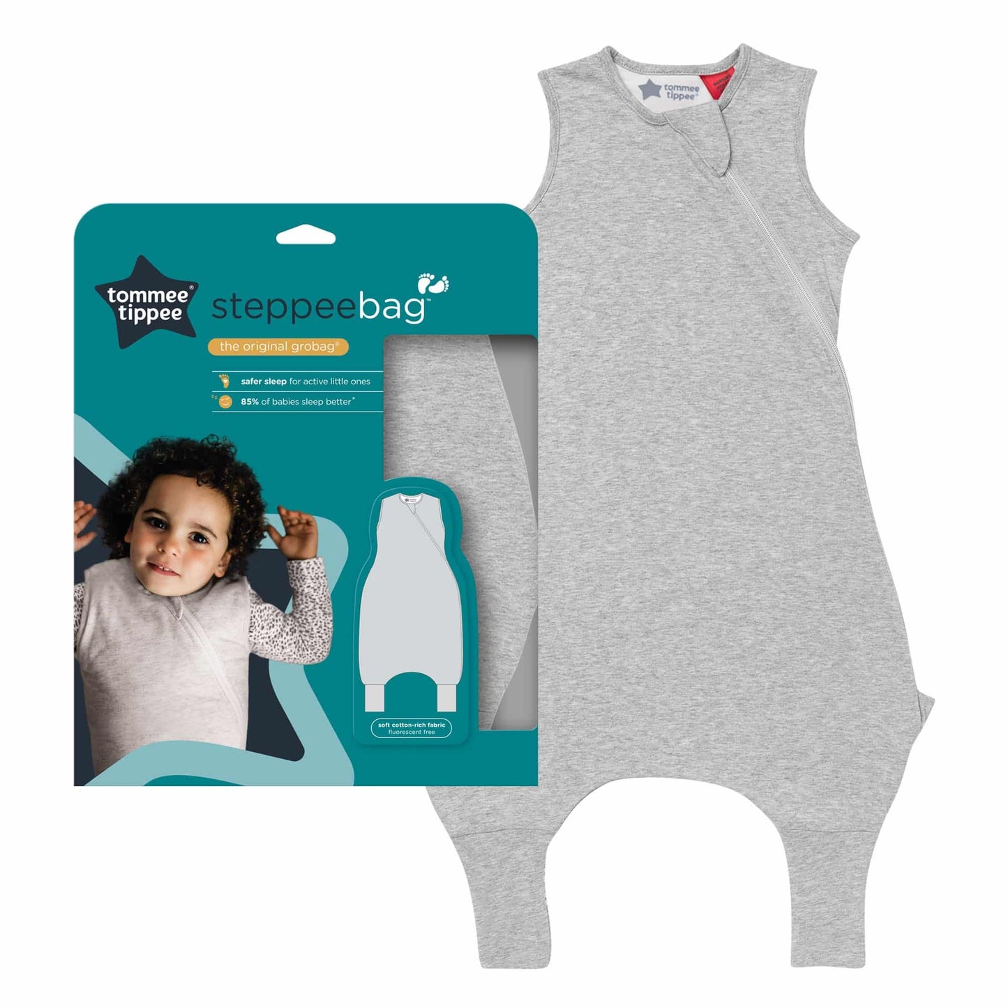 Tommee Tippee Baby Sleep Bag With Legs, 18-36m 2.5 Tog Sky Grey Marl