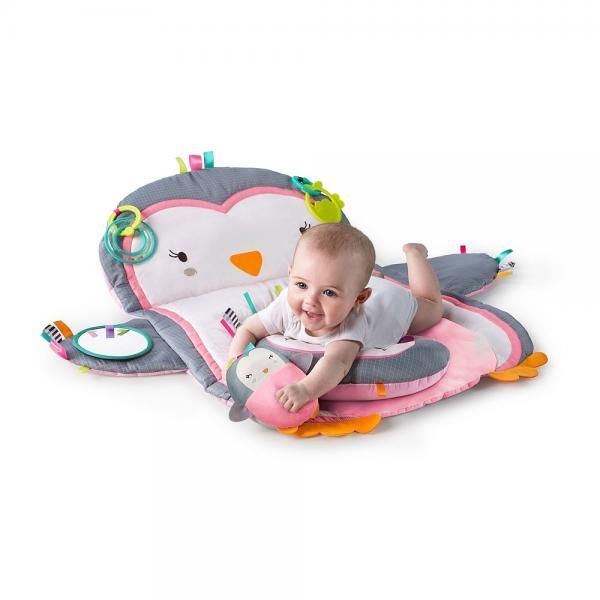 Bright Starts - Tummy Time Prop and Play Mat -Pink Penguin
