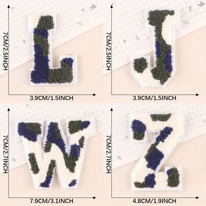 7cm Camo Embroidery Letter Patch A-Z Iron On