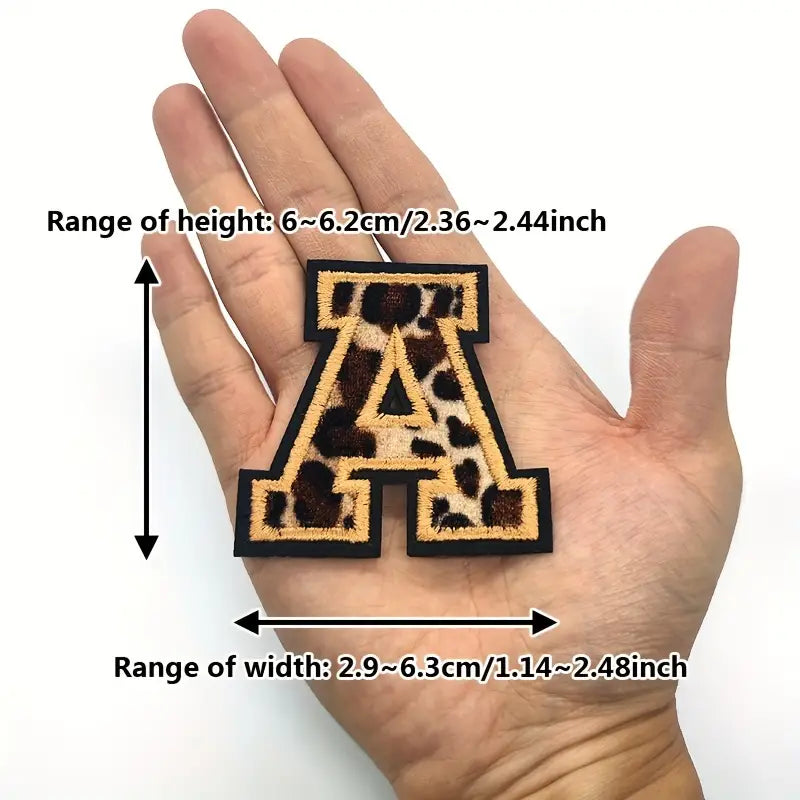 6cm-6.5cm Vibrant Leopard Pattern Alphabet A-Z Iron-On Patch