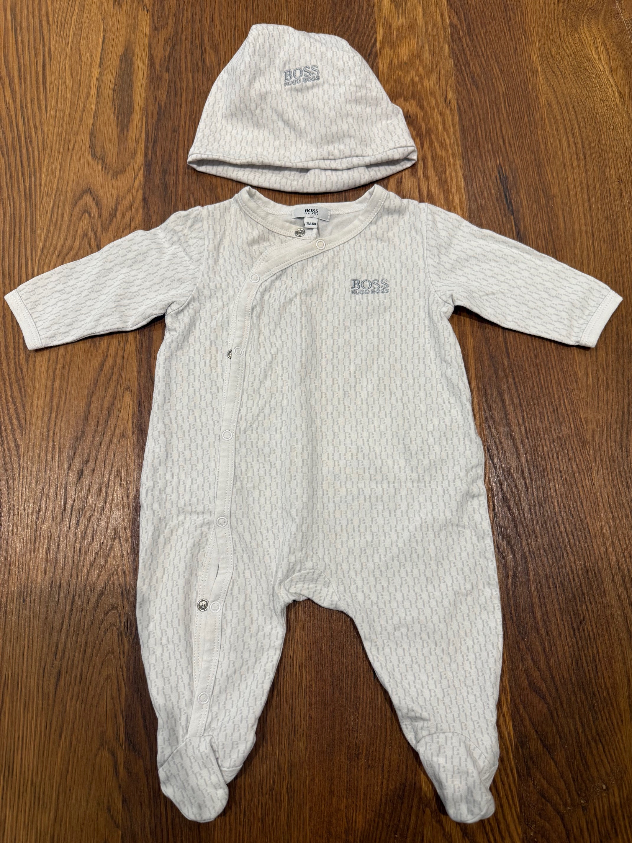 Boss Boy Babygrow Set in Grey*