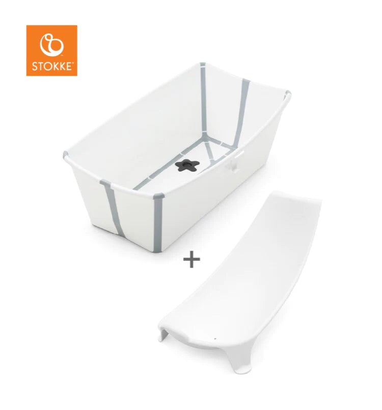 Stokke Flexi Bath Bundle (Tub, Support & Heat Plug)/WHITE GREY